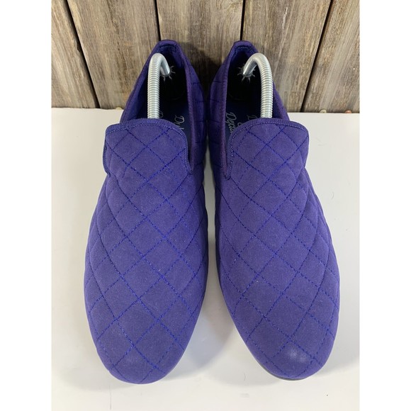 DUKE & DEXTER MEN’S BRUSHED VELVET QUILTED LOAFER BLUE SHOE SIZE 12 US/ 11 UK - Picture 2 of 9